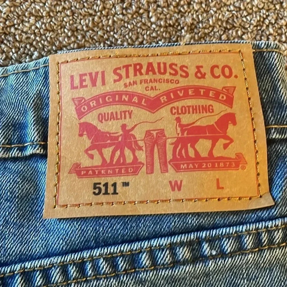 Levi’s 511 cut off Jean shorts Raw hem Big & Tall Medium wash Men’s size 46 NWT - Picture 7 of 14